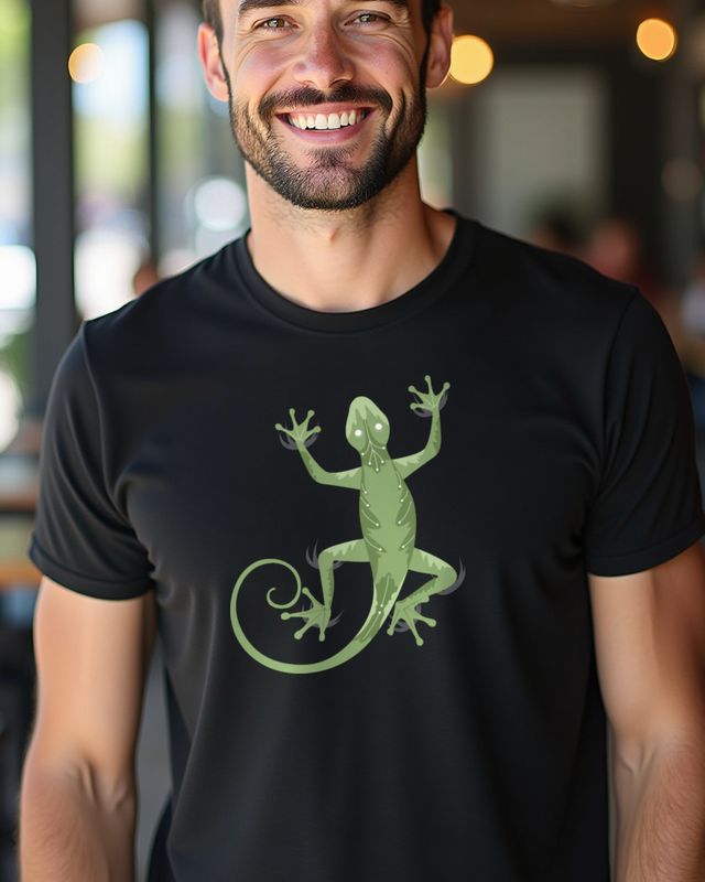 3D Gecko Motiv - Geschenk für Terrarium- und Echsenfreunde – T-Shirt