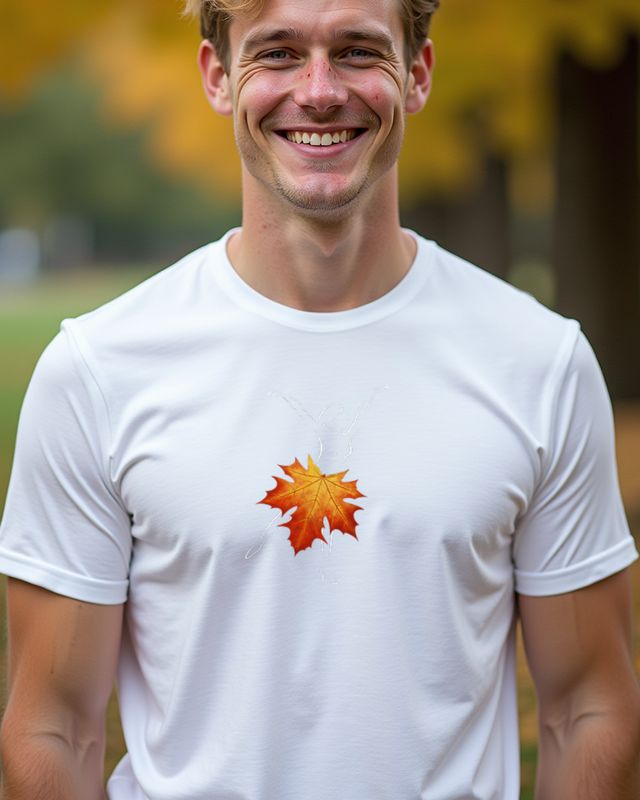 Maple Leaf and Woman - Autumn Design for Women – T-Shirt