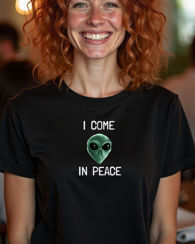 Alien - I come in Peace - Funny UFO Gift – T-Shirt