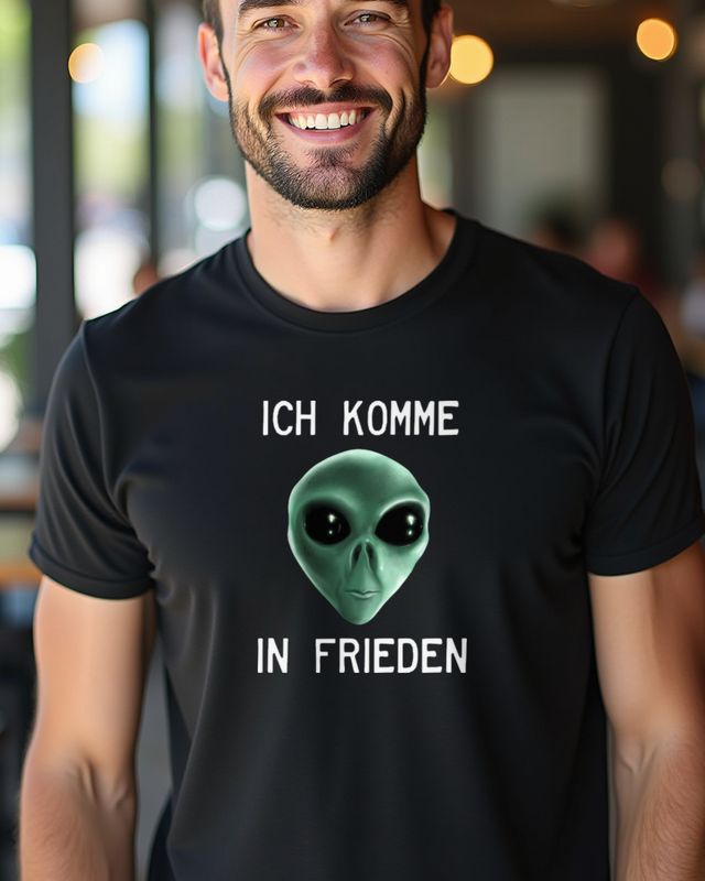 Alien - Ich komme in Frieden - Lustiger UFO Spruch – T-Shirt