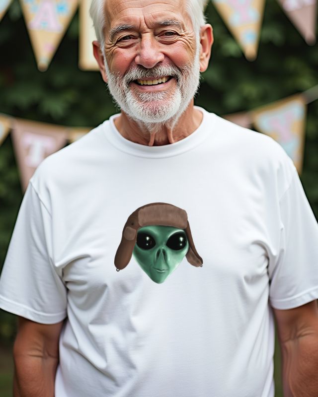 Alien mit Ushanka - Außerirdischer mit Wintermütze – T-Shirt