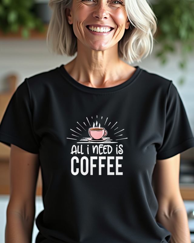 All I need is Coffee - Lustiges Kaffee Motiv – T-Shirt