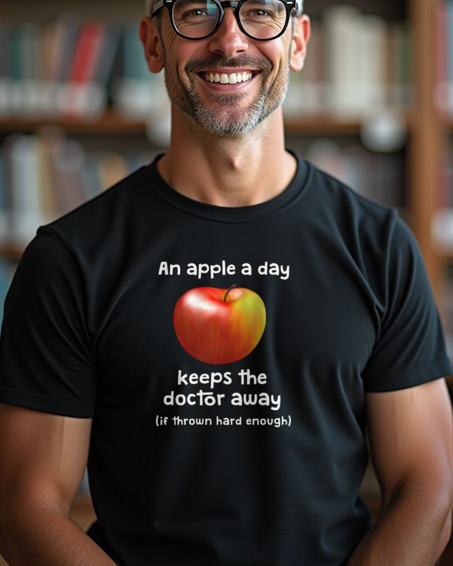 An Apple a Day Keeps the Doctor Away - Apfel Spruch – T-Shirt