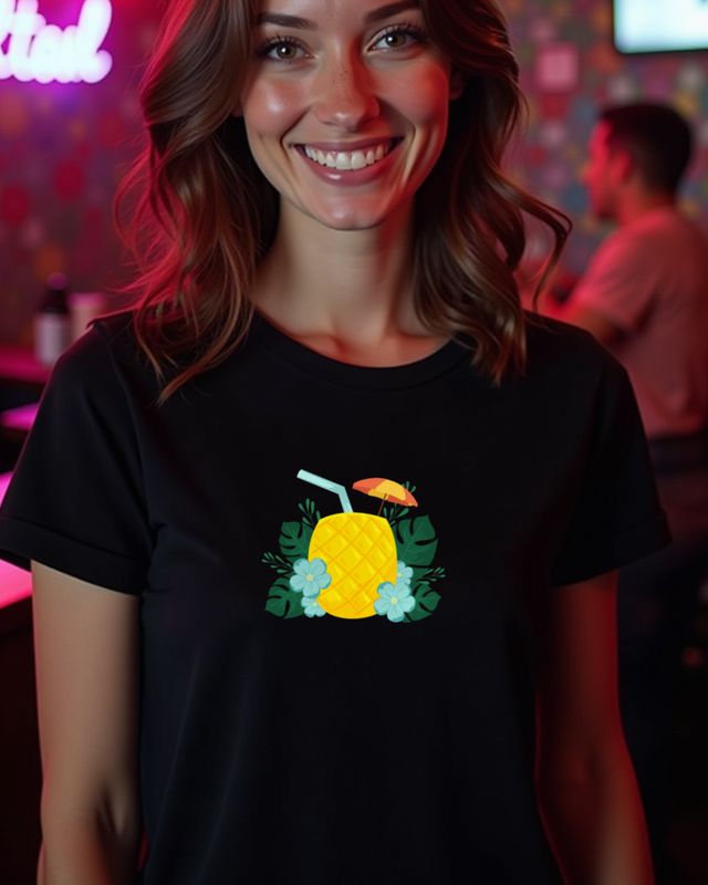 Ananas Drink - Sommer Sonne Strand Motiv – T-Shirt