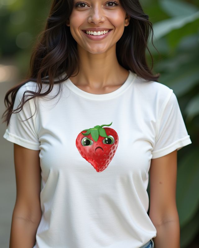 Angry Bitten Strawberry - Funny Fruit Design β T-Shirt