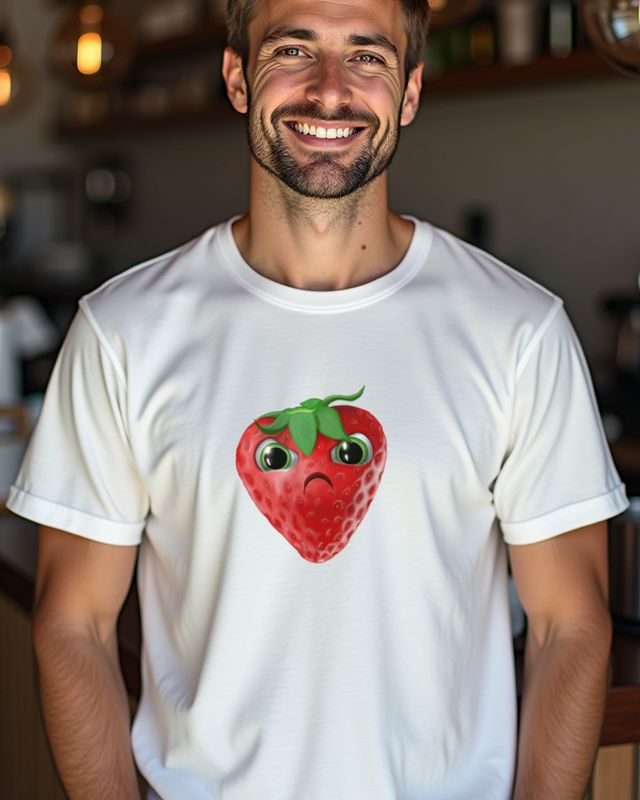 Angry but Sweet Strawberry - Cute Grumpy Fruit β T-Shirt