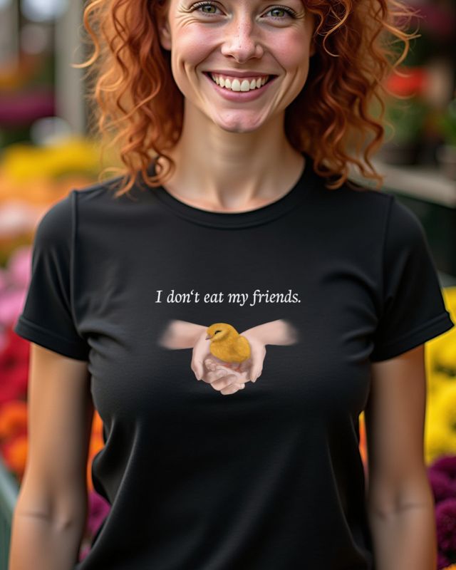Animals Are Friends Chick - Cute Vegan Vegetarian Gift – T-Shirt