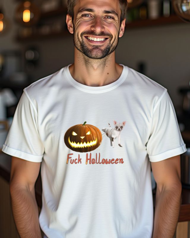 Annoyed Pumpkin Hates Halloween - Anti Halloween Design β T-Shirt