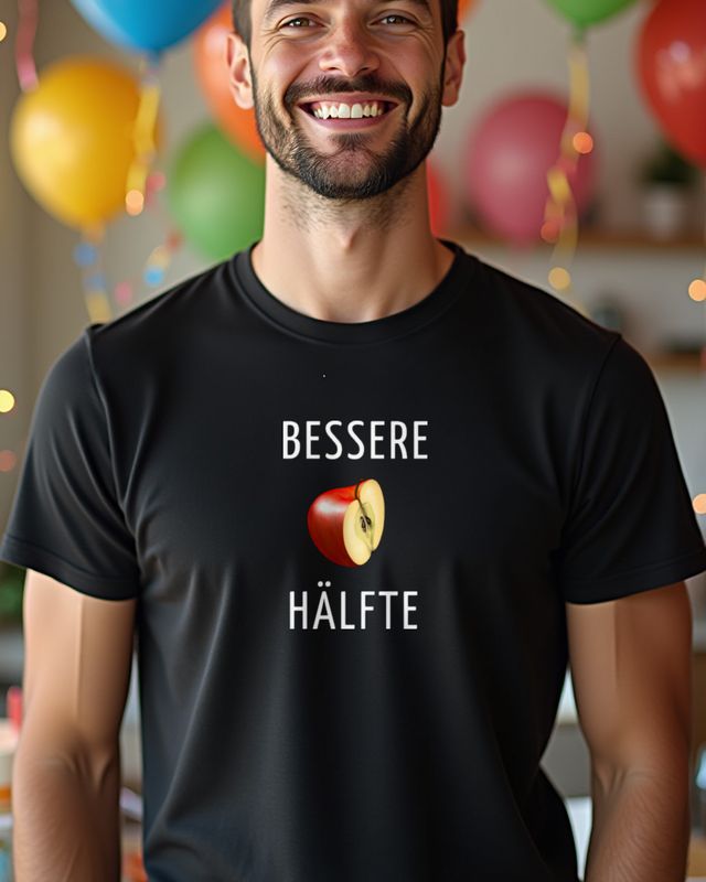 Apfel Bessere Hälfte - Lustiges Partner Motiv für Paare – T-Shirt