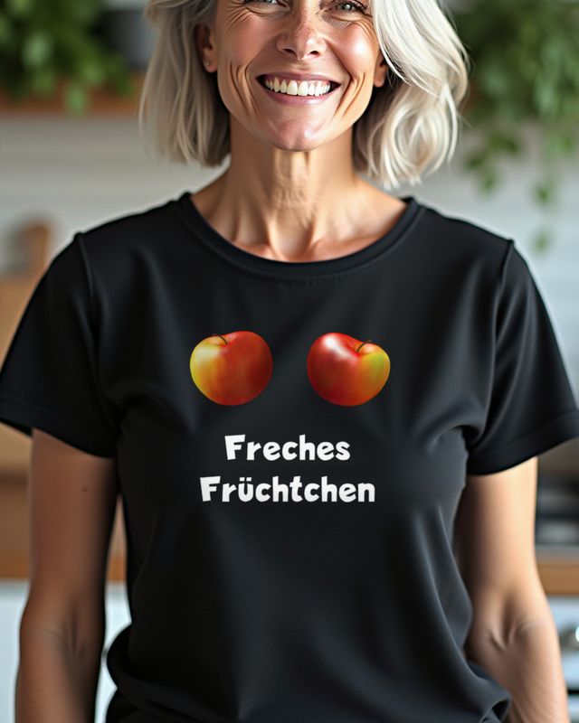 Freches Früchtchen Äpfel - Lustiges Obst Motiv für Frauen – T-Shirt