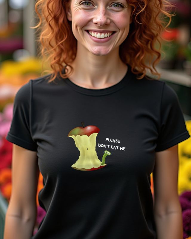 Apfelwurm Please Don’t Eat Me - Lustiges Obst Motiv