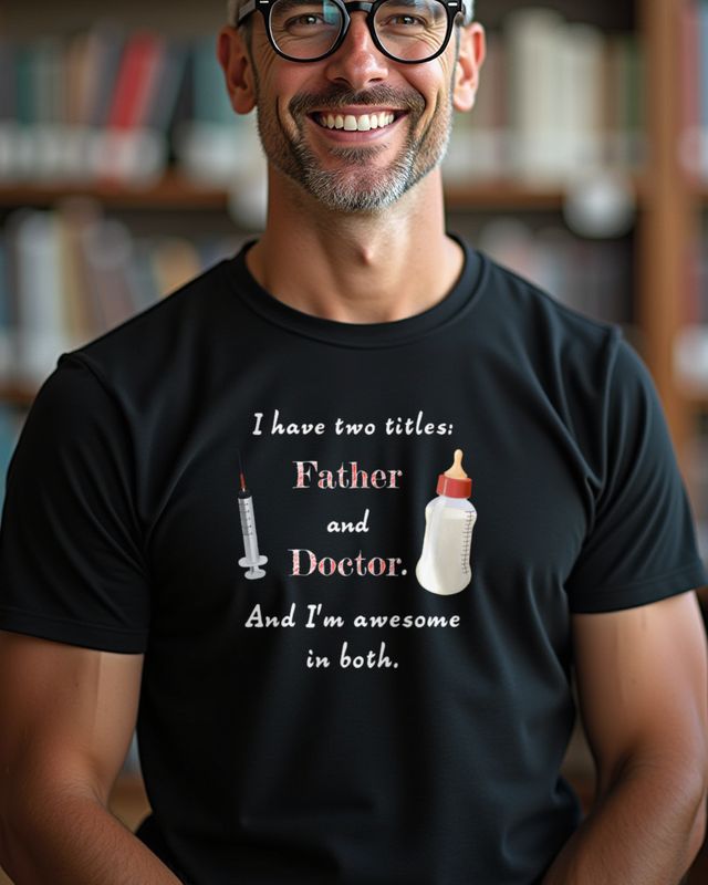 Doctor and Father in Rot - Vatertag Geschenk Arzt Papa – T-Shirt