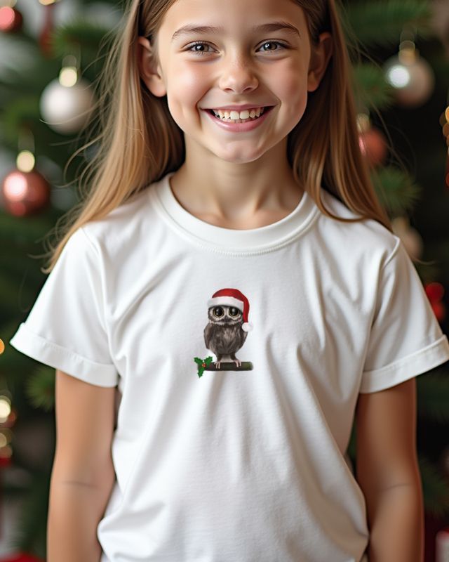 Excited Christmas Owl - Cute Owl Christmas Design โ T-Shirt