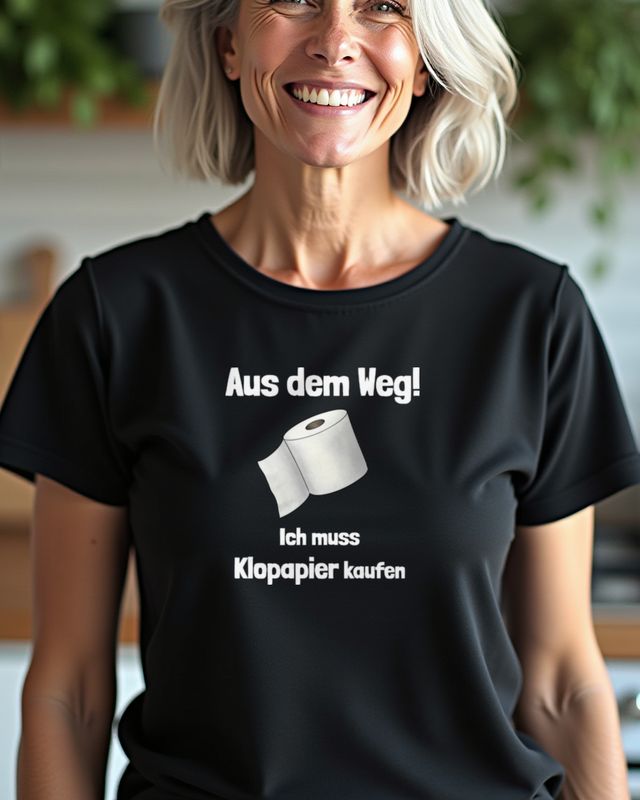 Aus dem Weg, ich muss Klopapier kaufen - Lustiger Spruch