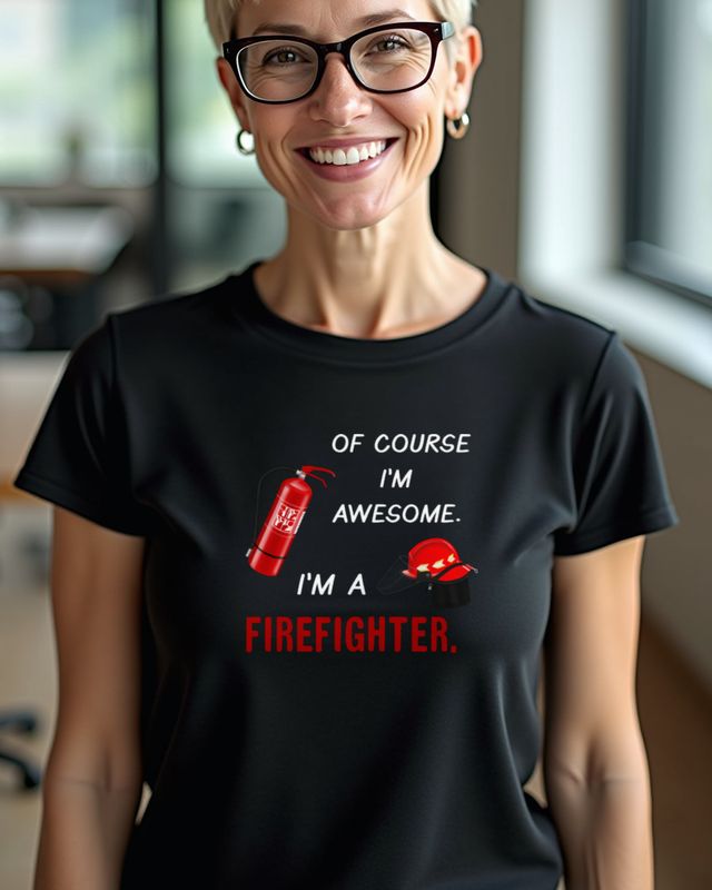 Awesome Firefighter - Feuerwehr Shirt für Feuerwehrmann – T-Shirt