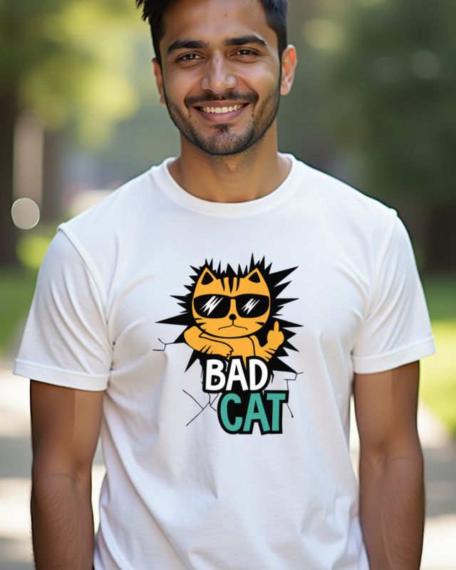 Bad Cat - Funny Rebel Cat with Attitude โ T-Shirt
