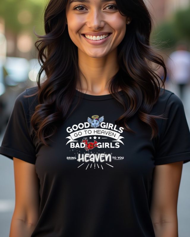 Bad Girls Bring Heaven to You - Cheeky Slogan for Women – T-Shirt