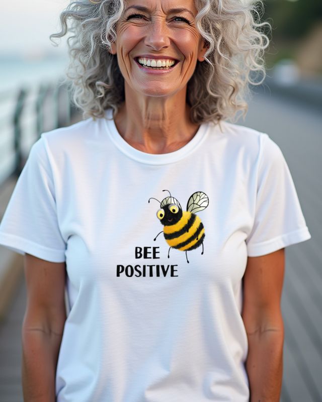 Bee Positive - Lustiges Bienen Wortspiel Motiv – T-Shirt