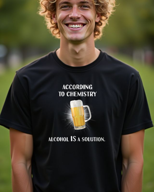 Beer - Alcohol is a Solution - Funny Chemistry Pun
