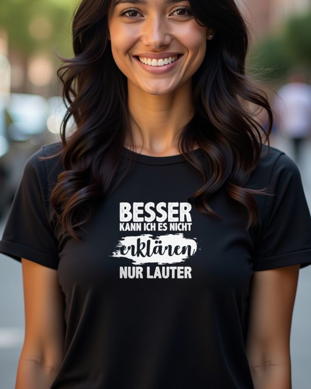 Nur lauter - Spruch für Erklärprofis mit kurzer Geduld – T-Shirt