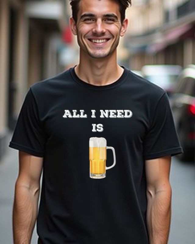 All I need is Beer - Lustiges Bier Spruch Geschenk – T-Shirt