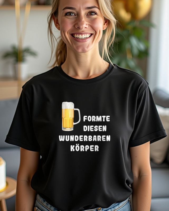Bier formte diesen wunderbaren Körper - Lustiger Spruch – T-Shirt