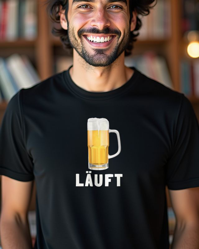 Bier Läuft - Cooler Spruch für Feierabend und Party – T-Shirt