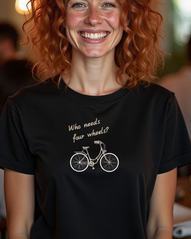 Who needs four wheels - Lustiges Fahrrad Geschenk – T-Shirt