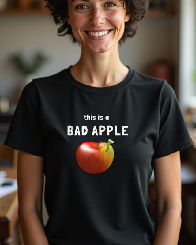Böser Apfelwurm - Lustiges Apfel Motiv mit Wurm