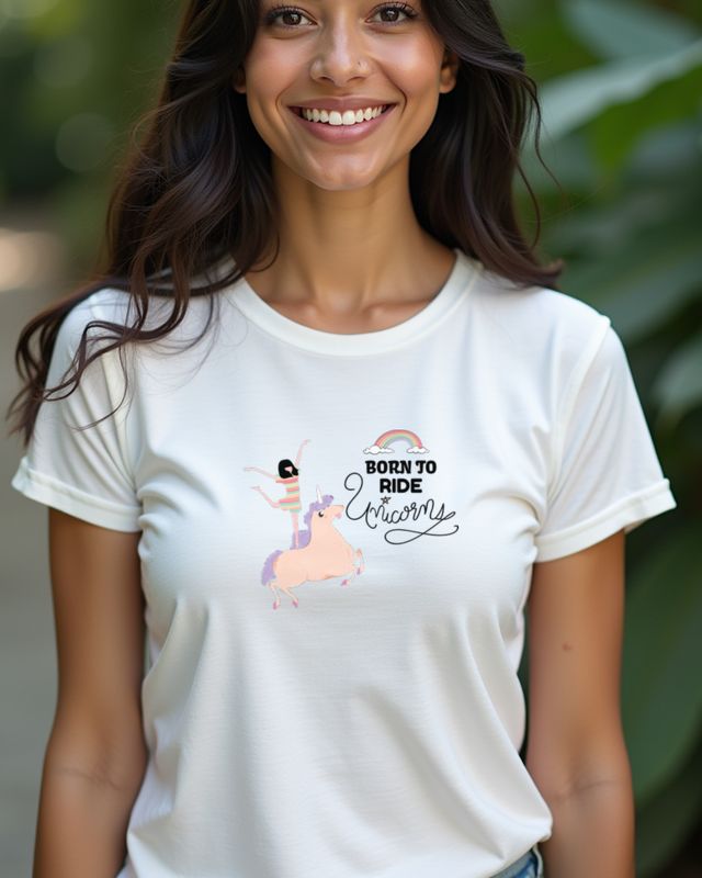 Born to Ride Unicorns - Funny Unicorn Riding Design β T-Shirt