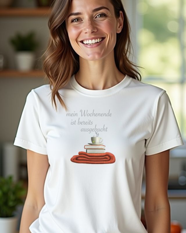 Mein Wochenende ist ausgebucht - Buch Decke Tee Lesen – T-Shirt