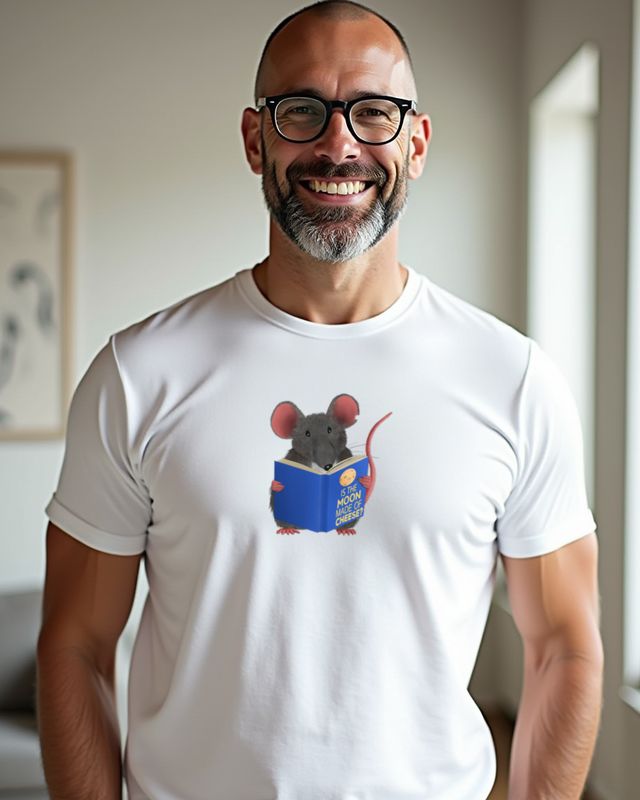 Bücherwurm Maus - Is the Moon Made of Cheese Lesen Geschenk – T-Shirt