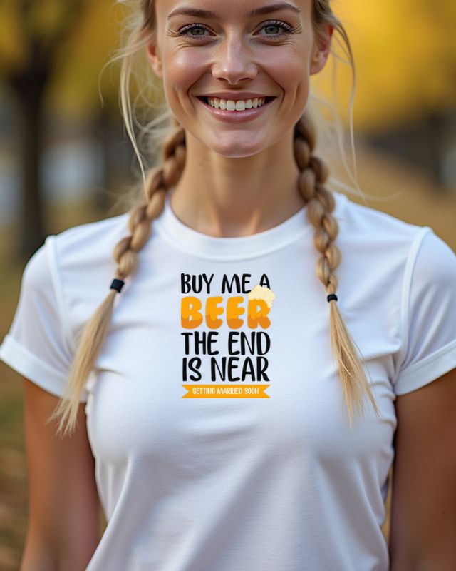 Buy Me A Beer The End Is Near - Funny Groom Bachelor Shirt β T-Shirt