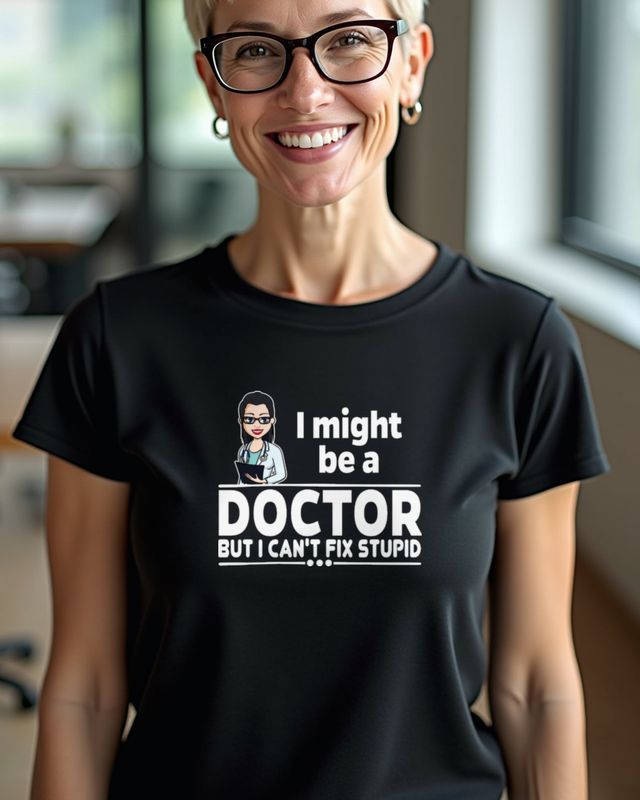 Can’t Fix Stupid - Sarcastic Female Doctor Shirt – T-Shirt
