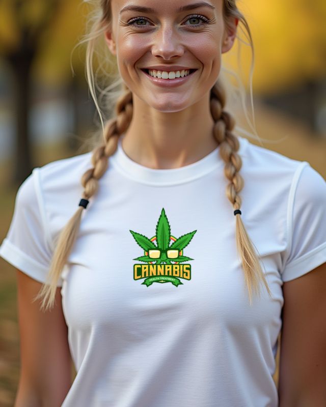 Cannabis Health Treatment - Hanfblatt mit Brille – T-Shirt