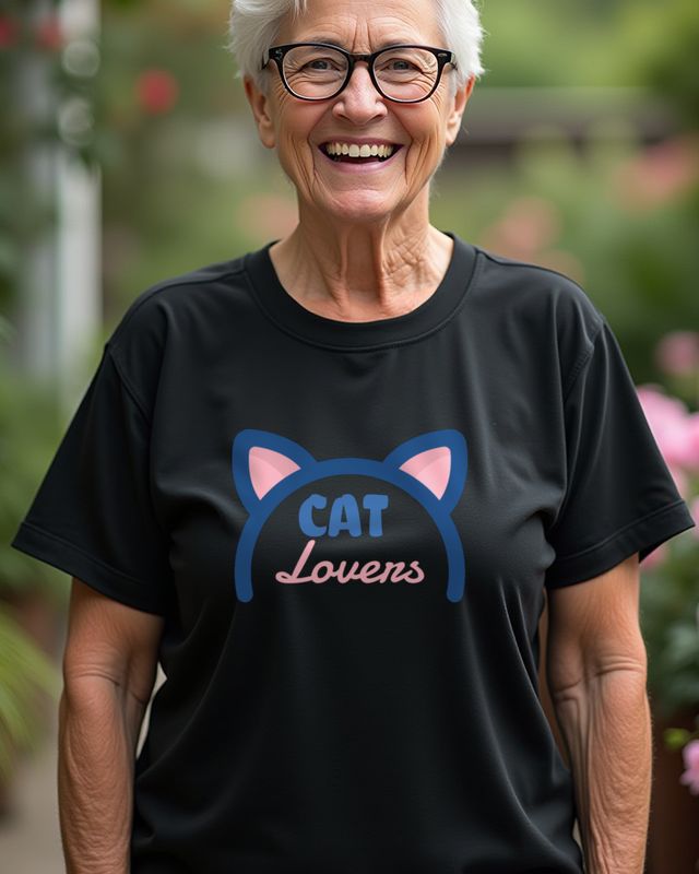 Cat Lovers - Katzenohren-Haarreif für Katzenfreunde – T-Shirt