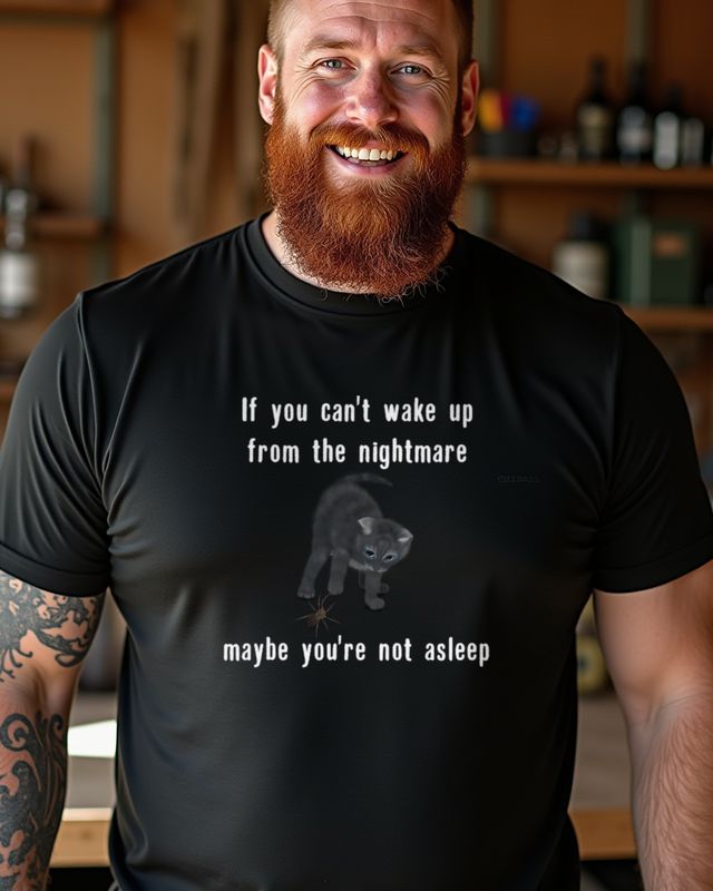Cat & Spider - Nightmare Asleep – T-Shirt