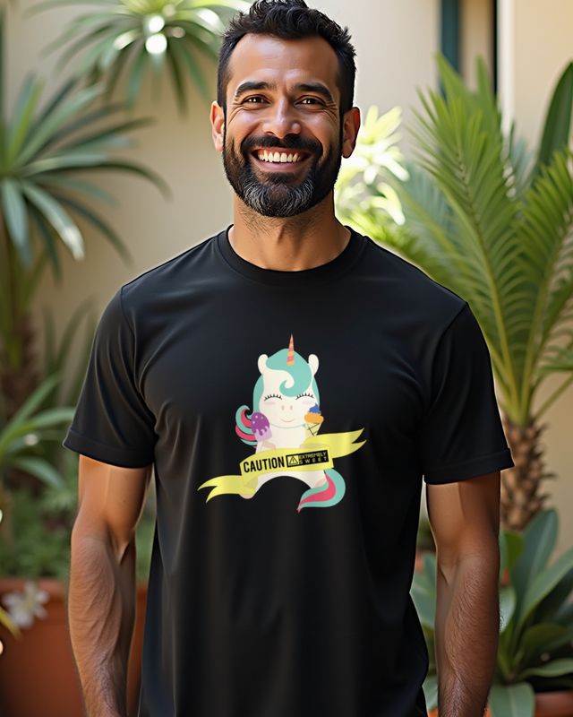 Caution Extremely Sweet Unicorn - Lustiges Einhorn Motiv – T-Shirt