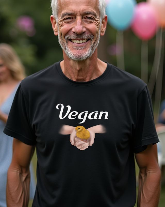 Chick in Hands - Vegan Vegetarian Animal Lover Design β T-Shirt