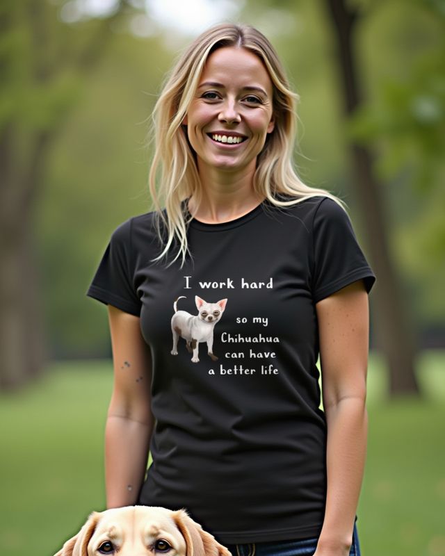 Chihuahua Work Hard - Lustiges Geschenk für Hundebesitzer – T-Shirt