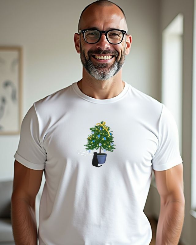Weihnachtsbaum mit Katze - Beautiful and Shiny - Weihnachten – T-Shirt