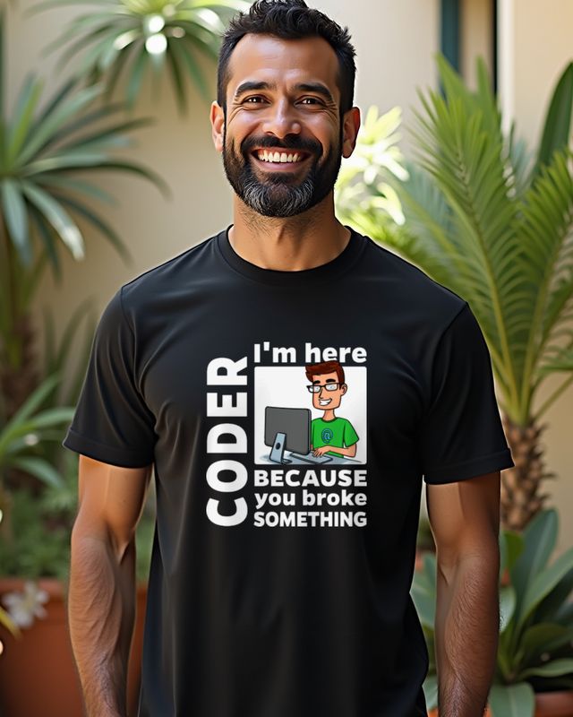 Coder I’m Here - Lustiges Shirt für Programmierer – T-Shirt