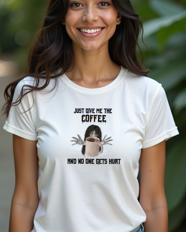 Coffee and No One Gets Hurt - Lustiger Kaffee Spruch – T-Shirt