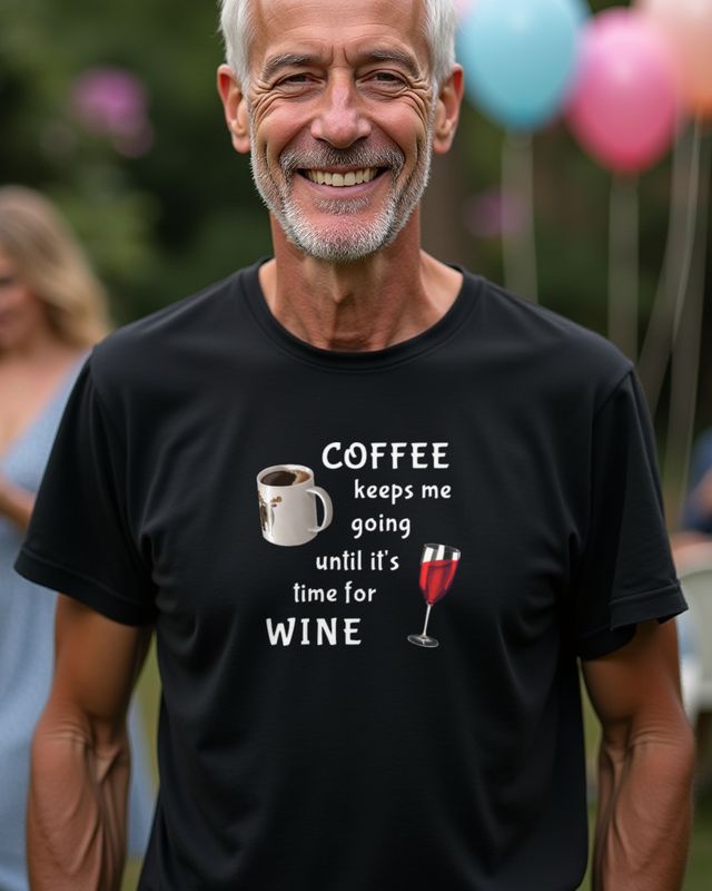 Coffee Keeps Me Going Until It’s Time for Wine - Funny – T-Shirt