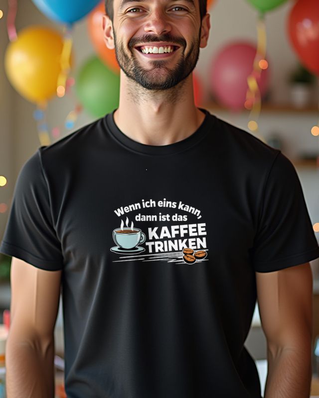 Kaffee trinken - Entspannter Spruch für Genießer – T-Shirt