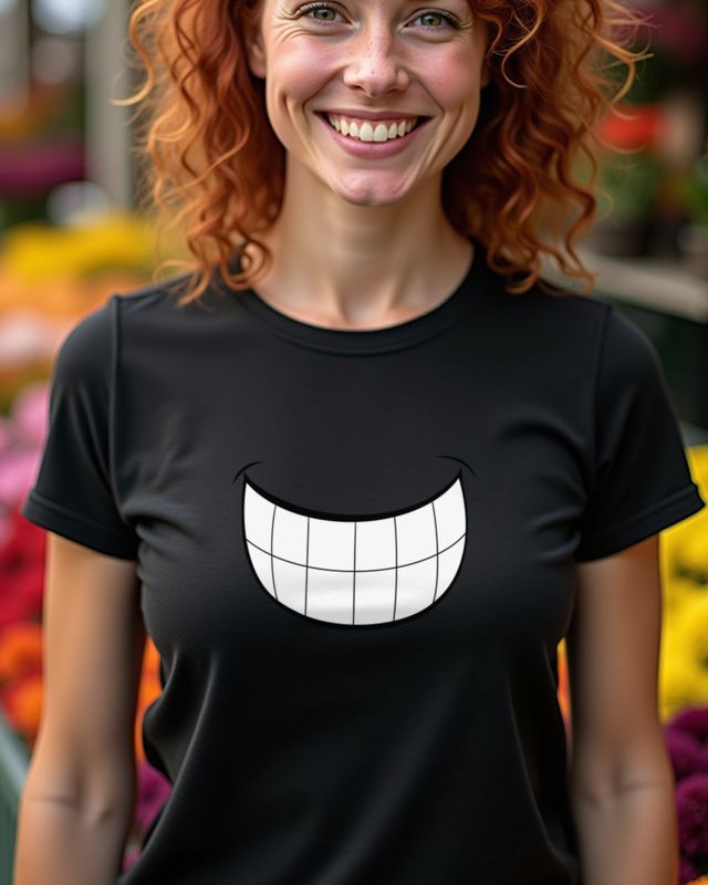 Cartoon Mund Grafik - Witziges Comic Motiv für Zeichenfans – T-Shirt