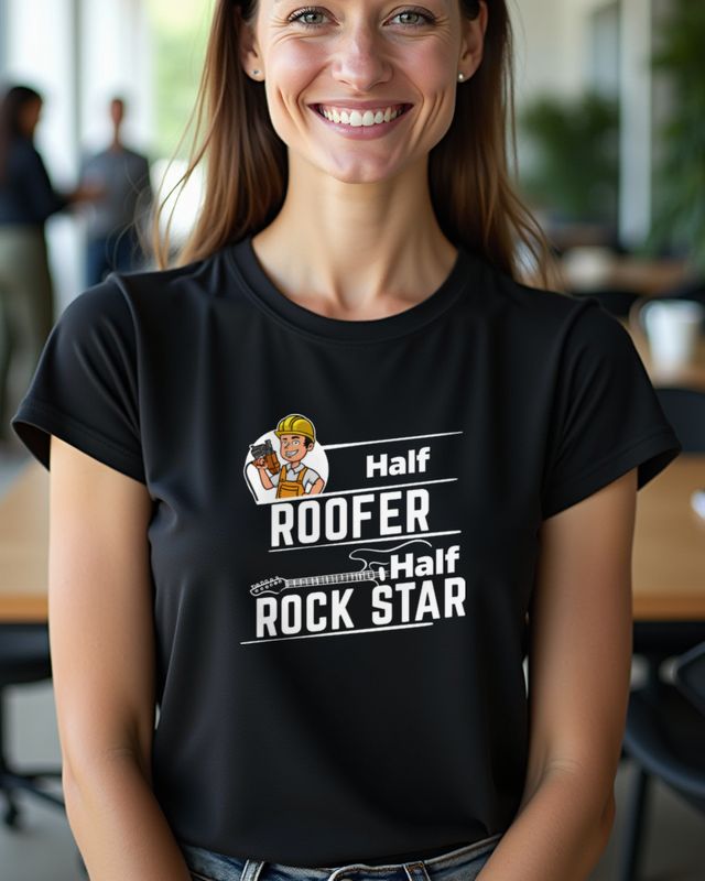 Dachdecker Half - Motiv aus der Dachdecker Berufe-Reihe – T-Shirt
