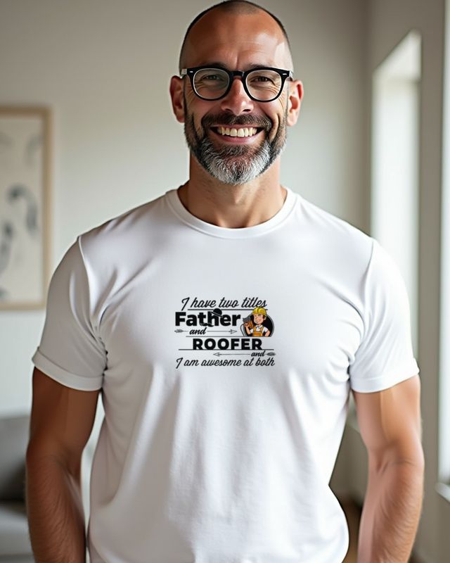Dachdecker und Vater - Geschenk zum Vatertag für Papa – T-Shirt