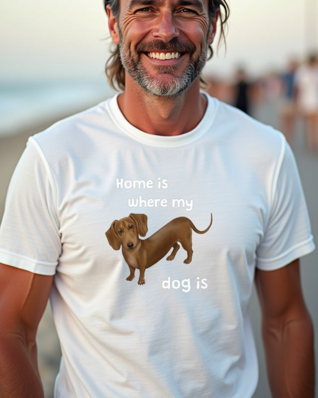Dackel - Home is where my dog is - Geschenk Hundebesitzer – T-Shirt