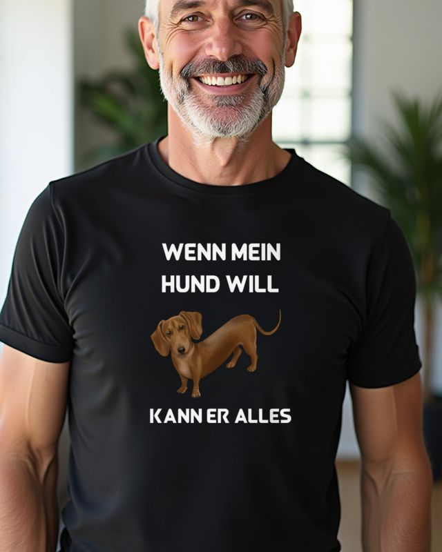 Dackel - Wenn mein Hund will kann er alles – T-Shirt